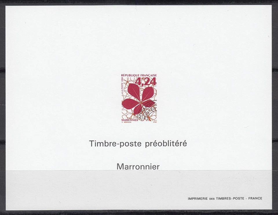 Франция Sc2440 лист, дерево, растение, каштан, Deluxe доказательство. - Изображение 1 из 1