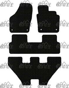 VW TOURAN (7 SEATER) 2016-ONWARD FULLY TAILORED BLACK RUBBER FLOOR MATS 4-Pieces - Picture 1 of 8