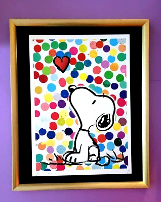 🔥Death NYC Arte Pop Grande Enmarcado 16x20 pulgadas Certificado Snoopy Hirst Dots Arte Pop * Foto 1 de 4