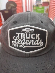 Chevy Truck Legends Est. 1918 Distressed Grey Baseball Cap Hat Strap Buckle Adj. - Picture 1 of 6