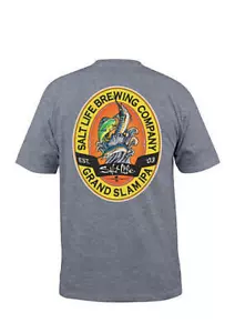 Salt Life Brewing Company T-Shirt mit Tasche Größe Small, grau, Grand Slam IPA - Bild 1 von 9