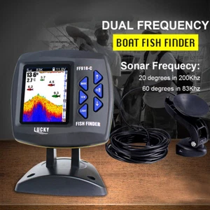 Color Screen Wired Fish Finder Dual Frequency 328ft/100m Water Depth Boat Fish - Picture 1 of 12