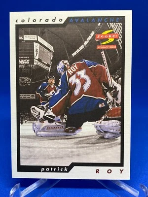 Partitura Patrick Roy #1 Golden Blades 1996-97 muestra Colorado Avalanche Salón de la fama Foto 1 de 2