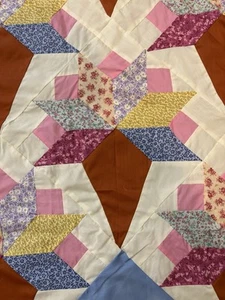 Vintage Flower Bouquet Quilt Top 81x80 Beautiful  - Picture 1 of 4