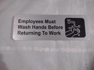 2er Pack Mitarbeiter müssen Hände waschen Schild 3 mal 9 für Restaurant Toilette & Küche - Bild 1 von 4
