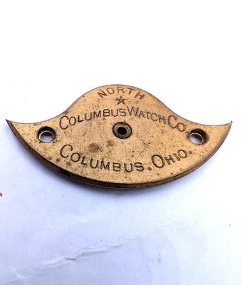1891 Columbus Watch Co. Ohio - Antiguo Modelo NORTH STAR Reloj Bolsillo Placa PARTE Foto 1 de 4