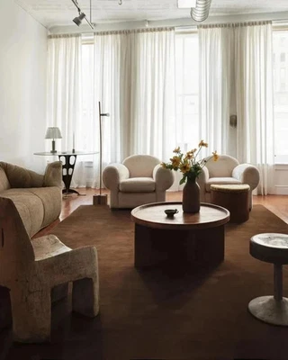 Hand-Tufted Grand Walnut Rug Hand Made Rugs Carpets For Bedroom Aesthetic - Image 1 of 4