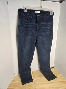 Madewell Jeans Womens Size 31 10'' High Rise Skinny Blue Pockets Dark Wash - Picture 1 of 11