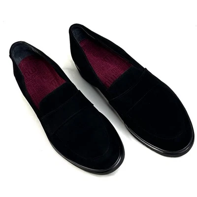 Munro Geena Classic Slip On Loafers Womens 8WW Extra Wide Black Suede New $210 - Image 1 of 4