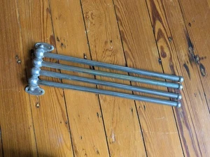 Antique Brasscrafters 4 Rod Towel Bar Nickel Bathroom Hardware swing arm swivel - Picture 1 of 7