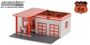 1:64 GreenLight 57092 Mechanics Corner Vintage Gas Station Phillips 66 Diorama - Picture 1 of 4