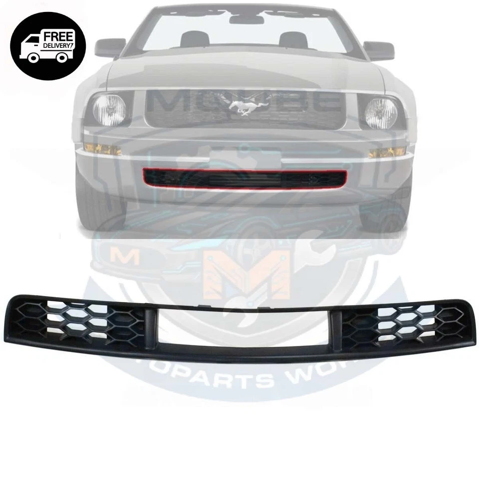 New For 2005-2009 Front Bumper Lower Grille Black Plastic Ford Mustang FO1036115 Foto 1 de 1
