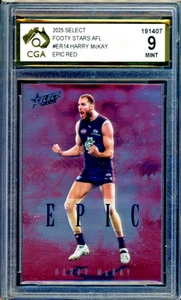 2025 Select AFL Footy Stars EPIC RED Harry McKay Graded CGA 9 Carlton Navy Blues - Picture 1 of 3