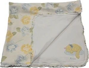Gymboree Rosie Cat Flower Blanket Yellow Blue Roses Ruffles Vintage 2005 Rosy - Picture 1 of 8