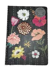 Molly & Rex Embroidered Floral  Ruled Journal Notebook with Bookmark - Picture 1 of 10