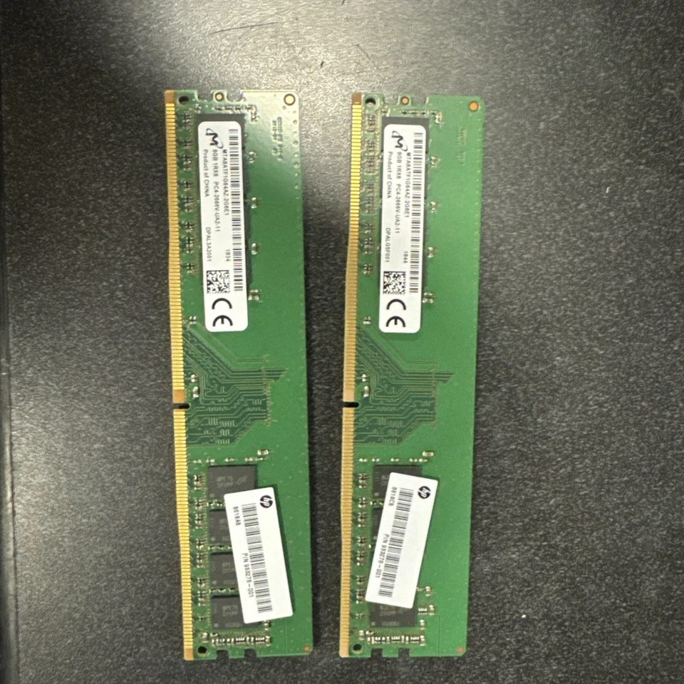 16GB (8GBx2) Micron 8GB 1Rx8 PC4-2666V-UA2-11 Desktop Memory. - Image 1 of 2