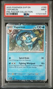PSA 9 Pokemon TCG 2025 Pokemon Svp En-Sv Black Star Promo #168 Vaporeon MINT - Bild 1 von 2