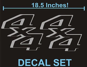 4x4 Truck Bed Decals, METALLIC SILVER (Set) for Ford Super Duty, F-250, F-150 - Picture 1 of 4
