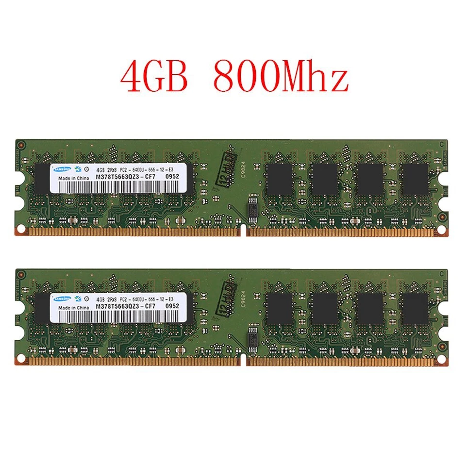 8GB 2x 4GB / 2GB PC2-6400 DDR2 800MHz Desktop RAM Memory DIMM For Samsung Lot 02 - Image 1 of 4