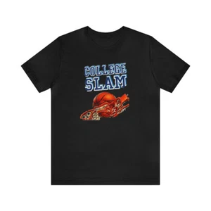 College Slam SNES Retro Style Pixel Art Unisex Short Sleeve Tee T-Shirt - Picture 1 of 25