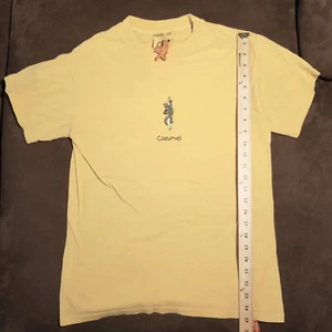 VTG PIRANA JOES T-SHIRT COZUMEL 03 UNIQUE TAG FISH HANGTAG GARMENT DYE SMALL - Picture 1 of 11