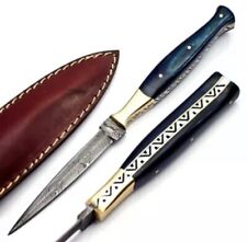 DAMASCUS Steel Double Edged Military Combat boot Knife Dirk Dagger throwing x148