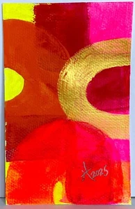 Intersectionality5 Original Acrylic Painting 8x10in Mat Frame Ready Squeegee Art - Picture 1 of 8