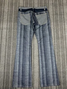 Morgan Of Toi Jeans Mens 33x35 Blue Japanese Denim Stripped Flare Hippie 70s - Picture 1 of 13