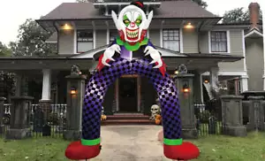 9 Fuß Halloween LED aufblasbarer Clown Torbogen - Bild 1 von 5