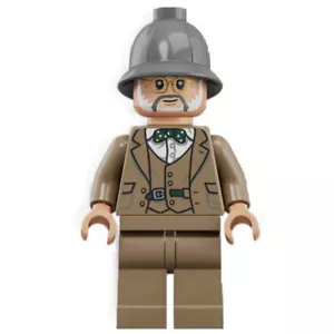 new LEGO Professor Henry Jones Sr. Minifig with dark tan clothes, pith helmet - Picture 1 of 1