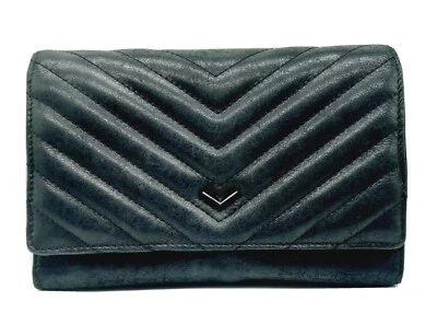 Bolso Bandolera Convertible Botkier Negro Suave Acolchado Cuero Gunmetal Foto 1 de 4