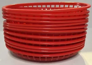 TableCraft 1071R Basket Red 9.25" x 6.25" Oval Side Order Fries Lot 12 Count - Picture 1 of 5