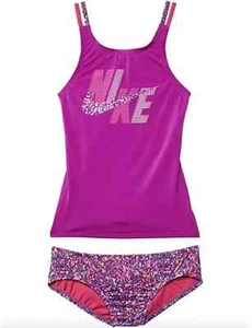 Nike L9254 Girl's Pixel Party Spiderback Tankini Set Size Medium - Picture 1 of 1