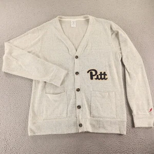 Pitt Panthers Maglione Uomo L Grigio Heather Cardigan Tasche Lega - Foto 1 di 12