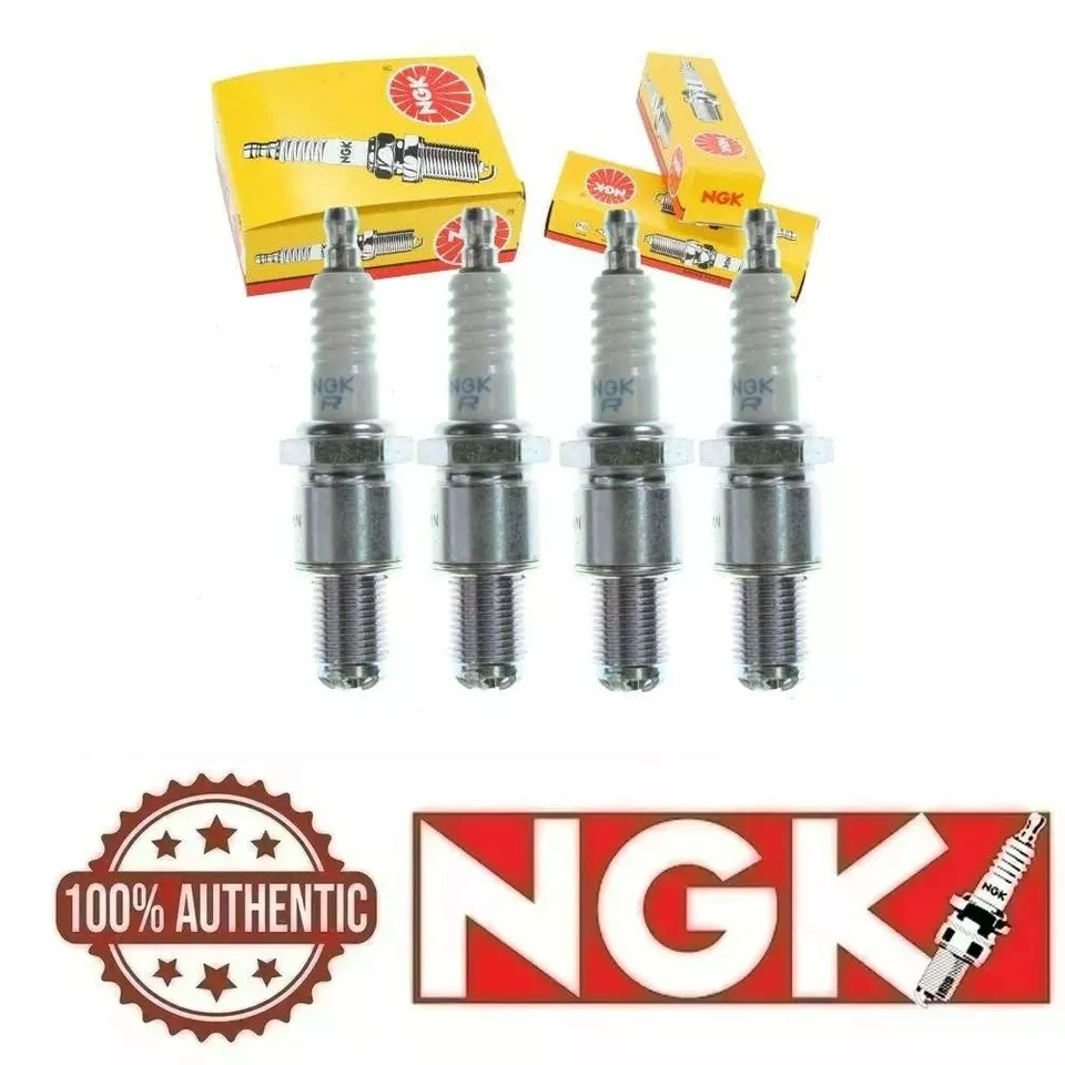 4 Mazda RX 7 1981 1982 1983 1984 1985 Spark Plugs NGK Resistor BR8EQ14 / 2329 - Image 1 of 2
