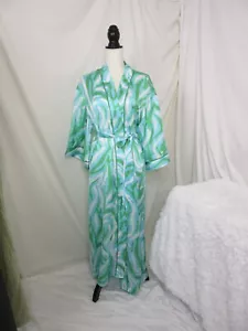 DVF @ Target Diane Von Furstenberg Long Satin Disco Zebra Green Robe Size XXS - Picture 1 of 8