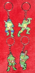 New Teenage Mutant Ninja Turtle  PVC Single Sided Keyrings Lot Of 4 - Picture 1 of 11