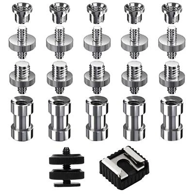 22x Camera Mount Screw Kit 1/4" 3/8" Hot Shoe Mount Tripod Screw Adapter for - Image 1 of 4