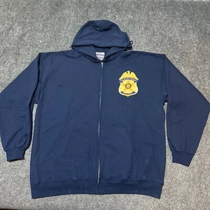 US Secret Service Agent Sweatshirt Herren Extra Large Blau Full Zip Kapuze Hanes - Bild 1 von 15
