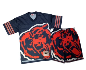 Abito Chicago Bears ragazzo taglia M Mitchell & Ness Big Face maglia pantaloncini - Foto 1 di 22