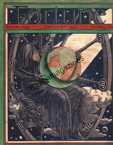1933 Fortune January cover only - Art Nouveau - the circle of the earth - Picture 1 of 1