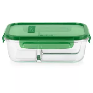Meal Box 5.5-Cup Divided Glass Food Storage Container Lunch Boxes Microwave Safe - Picture 1 of 10