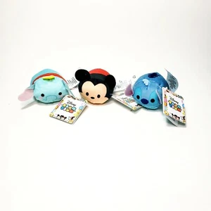 Disney Tsum Tsum Plüschtiere Mickey Mouse, Stitch, Dumbo 3 Stück Neu mit Etikett - Bild 1 von 5