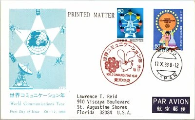 Japan 1983 FDC - World Communication Year - F14175 - Image 1 of 2