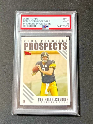 2004 Topps Premiere Prospects Ben Roethlisberger #PP1 Rookie Card PSA 9 MINT - Image 1 of 2