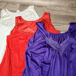 Vintage Vanity Fair Babydoll Women's Nightgown Lot Of 3 Size Large USA Nightwear - Picture 1 of 23