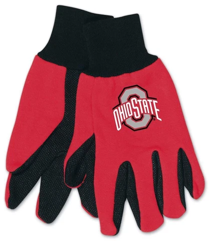 Ohio State Buckeyes Two Tone Gloves - Adult Size [NEW] NCAA Work Glove Cold Cover