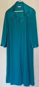 VANITY FAIR BUTTON UP LONG NIGHTGOWN GREEN SIZE L - Picture 1 of 4