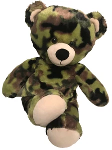 Build a Bear 17" Verde Ejército Camuflaje OSO DE PELUCHE Peluche Juguete - Imagen 1 de 7