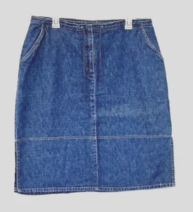 EUC Damen Faded Glory Denim Rock Gr. 18 mittelblau 2 Taschen vorne - Bild 1 von 3